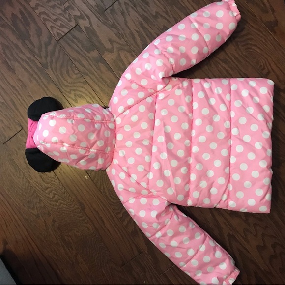 Disney Minnie Mouse polka dot puffer jacket with ears - Picture 4 of 6